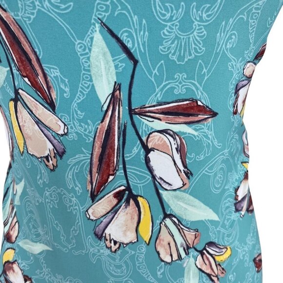 CALIA by Carrie Underwood Green Floral Racerback Move Fitted Tank Top XS & Small - Picture 4 of 9